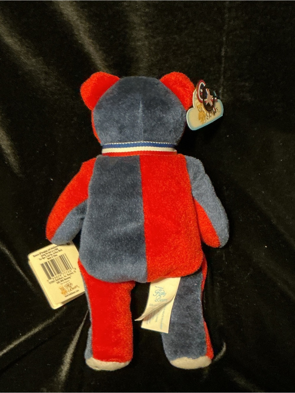 God Bless Veterans Red & Blue Patriotic Plush Bear by-Holy Bears - Picture 4 of 4